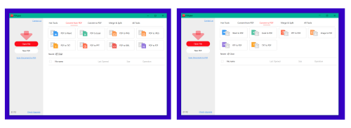two screenshots of PDFgear